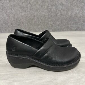 Børn Black Leather Comfort Clogs Slip-On Shoes Women's Sz 6.5M F36103 VC-8319
